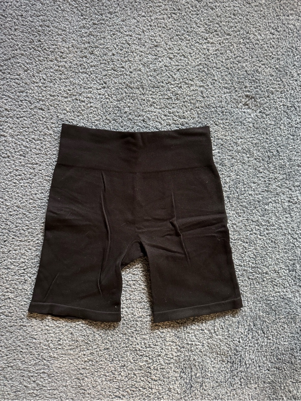 Ribbed Black No-Line Bike Shorts 5”